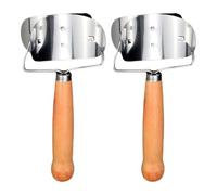 Generico Set 2 Pezzi Tagliapasta per Ravioli in Acciaio Inox con Manico in Legno, Stampo per Gnocchi e Tortellini, Utensile Manuale per Pasta, per Cucina Domestica e Preparazioni