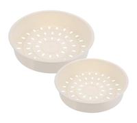 Generico Set 2 Pezzi Vaporiera Domestica in Plastica Resistente al Calore da 3L e 5L Cestelli Rotondi per Cottura a Vapore di Dim Sum Ravioli e Panini Facile da Pulire e Compatta per