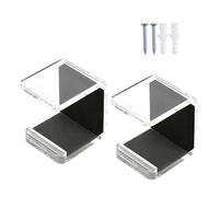 Generico Set 2 Supporti A Muro per Bastone Hockey | Acrilico, 4.3x4x3.3 Cm | Rastrelliera Orizzontale per Bastoni Hockey su Ghiaccio | Organizzatore con Pastiglie AntiGraffio