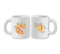 Generico Set 2 tazze in ceramica Divertenti “One Slice for Me/One Slice for You” - Tazze Coordinate Coppia - Idea Regalo Amici, Partner, Pizza Lovers, tazza Italia, San Valentino