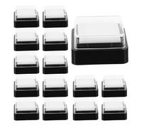 Generico Set 20 Pezzi Tamponi di Inchiostro Vuoti 3X3 CM per Timbri Fai da Te Spugna e Plastica Astuccio Protettivo per Artigianato Ufficio e attività Scolastiche