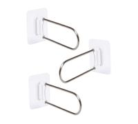 Generico Set 3 Appendiabiti da Parete Impilabili Adesivi in Plastica Bianca Organizer per Grucce Resistente alla Ruggine per Soggiorno Bagno e Balcone