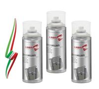Generico SET 3 BOMBOLETTE DI VERNICE RIVESTIMENTO ZINCANTE PROTETTIVO SPRAY ZINCO BRILLANTE 400ml MADE IN ITALY
