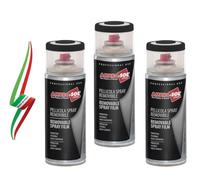 Generico Set 3 Bombolette Pellicola Spray Rimovibile, Nero Opaco Adatto per Carrozzeria, Attrezzi Sportivi ecc., Bomboletta in Banda Stagnata Riciclabile 400 ml Made in Italy