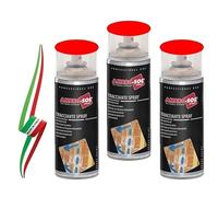 Generico Set 3 Bombolette Vernice Tracciante Marker Spray Rosso 400ml