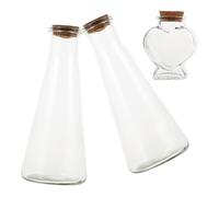 Generico Set 3 Pezzi Bottiglie Decorativa per Cerimonia di Sabbia in Vetro Tappo in Sughero, Forme Eleganti e Resistenti per Idee Matrimonio Uniche