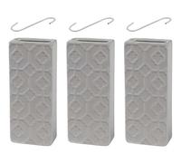 Generico SET 3 PEZZI EVAPORATORE UMIDIFICATORE IN CERAMICA DECORATA PER TERMOSIFONI RADIATORI CON GANCIO COLORE GRIGIO