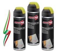 Generico Set 3 PZ V403GIALLOF Tracciante Marker Spray 360°, per Uso Professionale che Domestico, per Asfalti, Muri e Legno, Bomboletta Spray in Banda Stagnata Riciclabile 500 ml, Giallo