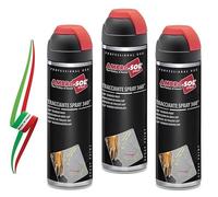 Generico Set 3 PZ V403ROSSOF Tracciante Marker Spray 360°, per Uso Professionale che Domestico, per Asfalti, Muri e Legno, Bomboletta Spray in Banda Stagnata Riciclabile 500 ml, Rosso