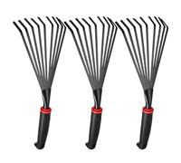 Generico Set 3 Rastrelli da Giardino 13,4" con Testa in Ferro a 9 Denti, Manico Ergonomico, Leggeri e Resistenti per Diserbo e Cura del Terreno in Attività Domestiche di Giardinaggio