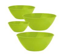 Generico Set 4 Ciotole Insalatiera in Plastica, 20cm 24cm 28cm 32cm, Design Minimal e Resistente, Ideale per Insalata, Zuppiera e Cucina, Bacinella Plastica Pratica per Ogni Esigenza (Verde)