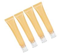 Generico Set 4 Flaconi Roll-on Vuoti 20g per Crema Occhi e Balsamo Labbra, Tubetti Comprimibili Ricaricabili Sfera Massaggiante, Texture Gel Delicata, per Viaggi e Cura Viso