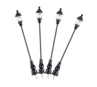 Generico Set 4 Mini Lampade da Giardino in Plastica per Modello di Casa in Miniatura Lampioni Decorativi per Tavolo di Sabbia Accessori per Decorazione Interni e Camera da Letto