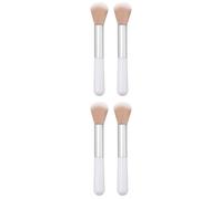 Generico Set 4 Pennelli Trucco Professionali per Blush in Polvere Setole Dense e Manico in Plastica Bianco, un Makeup e Uniforme