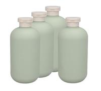 Generico Set 4 Pezzi Bottiglie Dosasapone Bagno da Viaggio 500ml in Plastica Verde Riutilizzabili Compatte per Utilizzo Quotidiano e Viaggi
