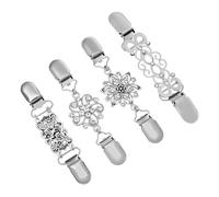 Generico Set 4 Pezzi Clip per Maglione in Lega Argento, Fermagli Creativi e Delicati, Stabili e Adatti per Abbigliamento Oversize, Accessori Classici per Donne