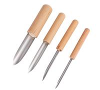 Generico Set 4 Pezzi Strumenti per Ceramica Taglierina in Metallo e Manico in Legno Punzone per Argilla e Modellazione Fai da Te Utensili per Scultura e Foratura Materiali Umidi per