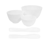 Generico Set 5 Pezzi Ciotole in Silicone per Maschera Viso Bianco con Bastoncino, Pratiche e Facili da Usare per Skincare e Applicazioni Fai da Te in Negozio