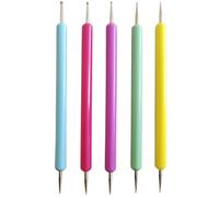 Generico Set 5 Pezzi Strumenti per Nail Art in Plastico, Dotting Tool per Decorazioni Unghie Facili da Usare Design Elegante e Aspetto Delicato per Manicure