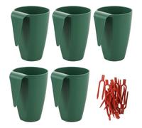 Generico Set 5 Vasi di Avviamento per Fragole in Plastica Riutilizzabili con Forca per Piantine, Tazze di Propagazione con Drenaggio per Vivaio, per Ortaggi e Trapianti in Serra e Giardino