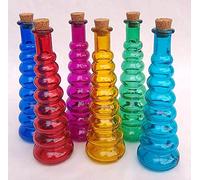 Generico Set 6 Bottiglie Colorate con Tappo Sughero 100 ml H 19 cm