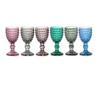 Generico Set 6 Calici da Liquore 7 CL Calici in Vetro Colorati Incantevoli colori, eleganza senza tempo