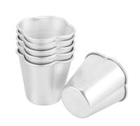 Generico Set 6 Pezzi Stampi per Dolci Robusti e Riutilizzabili in Lega di Alluminio Argento Forma a Coppetta Elegante per Mini Dessert e Cheesecake, per Home Baking