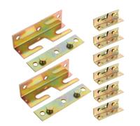 Generico Set 8 Pezzi Staffe in Ferro per Sponda Letto Cerniera Spessa, Facile Installazione, Compatibilità Versatile per Struttura Letto in Legno Uso Professionale