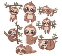 Generico Set 8 Toppe Ricamate a Forma di Bradipo Applicazioni Tessuto per Abbigliamento Borse e Cappelli da Cucire o Stirare Accessori Decorativi per Riparazioni e Personalizzazioni