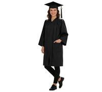 Generico Set Abito Da Laurea Per Adulti Con Cappello Tocco E Toga Nera, Ideale Per Cerimonie, Foto E Eventi Accademici, Taglie Comode E Tessuto Di Qualità Abito Da Laureato Set