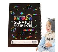 Generico Set Artistico di Carta da Grattare - 10x Carta da Grattare Nera | Scratchh Art, Quaderni per Dipingere Appunti, Quaderno da Disegno A Colori Inodore, Fatto A Mano Fai da Te | Rainbow