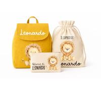 Generico Set Asilo Personalizzato con Nome - Zaino, Sacca cambio, Astuccio - Kit Completo per Bambini Scuola Materna asilo nido