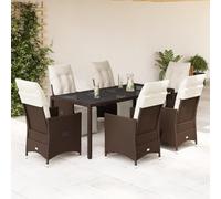 Generico Set Bistr¨° da Giardino 7 pz con Cuscini in Polyrattan Marrone,Marrone,86.6kg,3276919