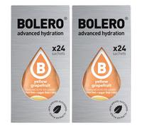 Generico Set Bolero Drink da 48 Bustine 3 grammi Yellow Grapefruit (pompelmo) 3 gr Gusti Diversi alla Frutta Preparato Polvere Solubile Bevanda Fresca in Acqua,144 grammi dolcificato stevia,0.14 kg