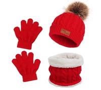 Generico Set cappello, guanti, sciarpa, set cappello e guanti per bambini | Cappello invernale per bambini lavorato a maglia | Sciarpe Guanti Cravatta Colletto Cappello caldo avvolgente per l'inverno