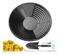 Generico Set Cercatori Oro | Kit 5 Pezzi con Batea, Pala, Gancio, Contagocce & Bottiglia | Strumenti Completi per Adulti Principianti Caccia Tesori all’Aperto