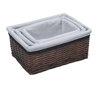 Generico Set Cestini Impilabili 3 pz Marroni in Salice,Marrone,1.45kg,286977