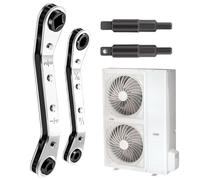 Generico Set Chiavi A Cricchetto | Attrezzo Per Servizio Frigoriferi - Chiave A Cricchetto Robusta Per Settore, Idraulica, Industriale, Manutenzione Domestica E Condizionatori