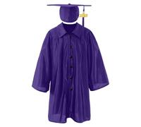 Generico Set Compleanno Diploma Scuola Materna 2026 per Bambine con Colletto alla e Cappellino con Nappina, Outfit Cerimonia Scuola Primaria (Purple, 5-6 Years)