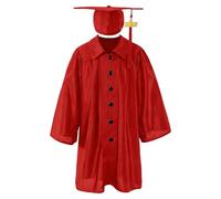 Generico Set Compleanno Diploma Scuola Materna 2026 per Bambine con Colletto alla e Cappellino con Nappina, Outfit Cerimonia Scuola Primaria (Red, 7-8 Years)