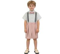 Generico Set Completo Bambino con Camicia E Bretelle 2026 Abbigliamento Estivo Formale per Ragazzi per Concorsi di Bellezza Spettacoli E Studenti (4-5 Years)
