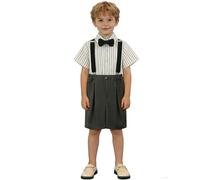 Generico Set Completo Bambino con Camicia E Bretelle 2026 Abbigliamento Estivo Formale per Ragazzi per Concorsi di Bellezza Spettacoli E Studenti (Grey, 2-3 Years)