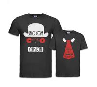 Generico Set Coppia T-Shirt Maglie Magliette Personalizzate per Padre e Figlio Padre e Figlia Idea Regalo Festa del papà 2023 Babbo Natale Compleanno Neonato Divertenti Siamo Culo e Camicia (Nere)