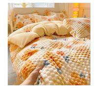 Generico Set Copripiumino da Quattro Pezzi, Pile di Corallo per Il Calore, Tessuto Ultra Morbido in Pile di Latte, Design con Cerniera per Rifare Il Letto Facilmente (Nine 2.0m bed-220x240cm)