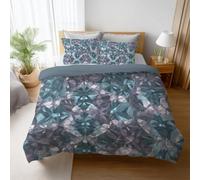 Generico Set Copripiumino Matrimoniale in Microfibra Morbidi Sacco Per Piumino una Piazza e Mezza Include Federe Lunga Durata Anti-Pilling 2 Pezzi 150 x 200 cm Blu Viola Sfarzoso Anime Cristallo