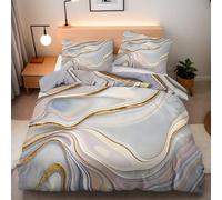 Generico Set Copripiumino Singolo 135x200 CM Marmo Consistenza Astratto Arte 3D Chiusura a Cerniera 1 copripiuminio 135x200 cm+2 Feder 50x75cm Microfibra Morbida Traspirante Ipoallergenica