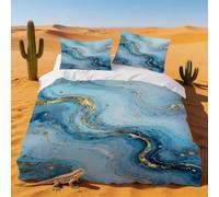 Generico Set Copripiumino Una Piazza e Mezza Arte Marmo Morbido Microfibra Biancheria da Letto Arte Astratta 3D Copripiumini 200x200 + 2 Federe 50x80