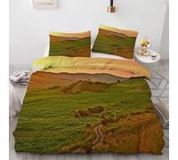 Generico Set Copripiumino una Piazza e Mezza Paisajes Naturales Biancheria Da Letto Microfibra Morbida Toscana Copripiumini 200x200 cm con 2 Federe Cuscino, Zip Nascosto -Kg4995