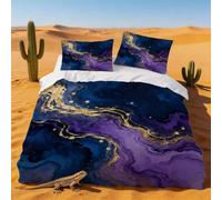 Generico Set Copripiumino Una Piazza e Mezza Texture Dorata Morbido Microfibra Biancheria da Letto Arte Astratta 3D Copripiumini 200x200 + 2 Federe 50x80