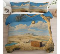 Generico Set Copripiumino Vecchio Mondo Reversibile 3 Pezzi, Deserto Rovine Città Alberi Morbida e Traspirante Biancheria da Letto, Perfetto per Tutte le Stagioni Copripiumino 240 x 220 cm